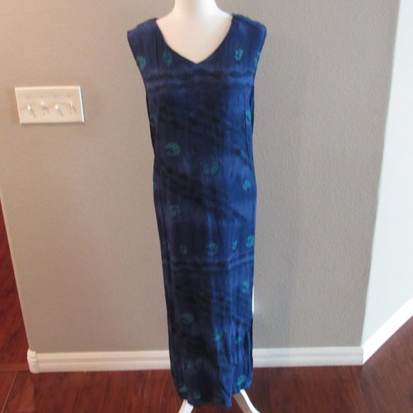 Norton McNaughton Blue Sleeveless Maxi Dress XL - Picture 1 of 8